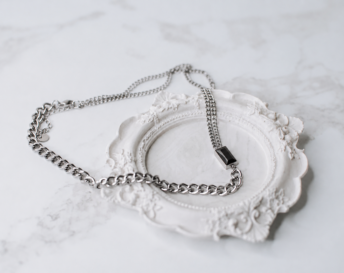 Waterproof gold necklace from Vienna at Marda Loop, a Calgary jewelry boutique offering timeless everyday jewelry.