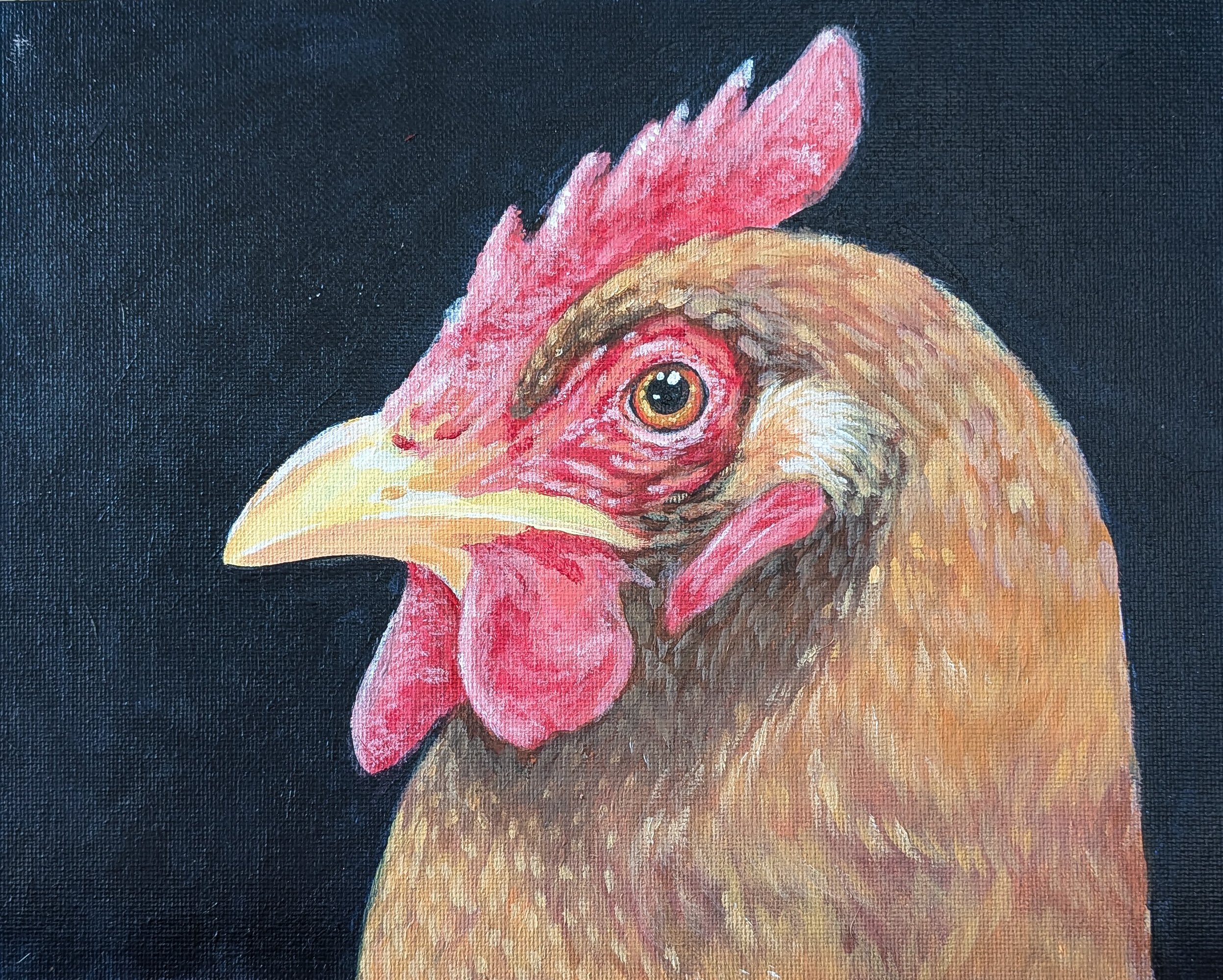 "Martha" Original Chicken Painting