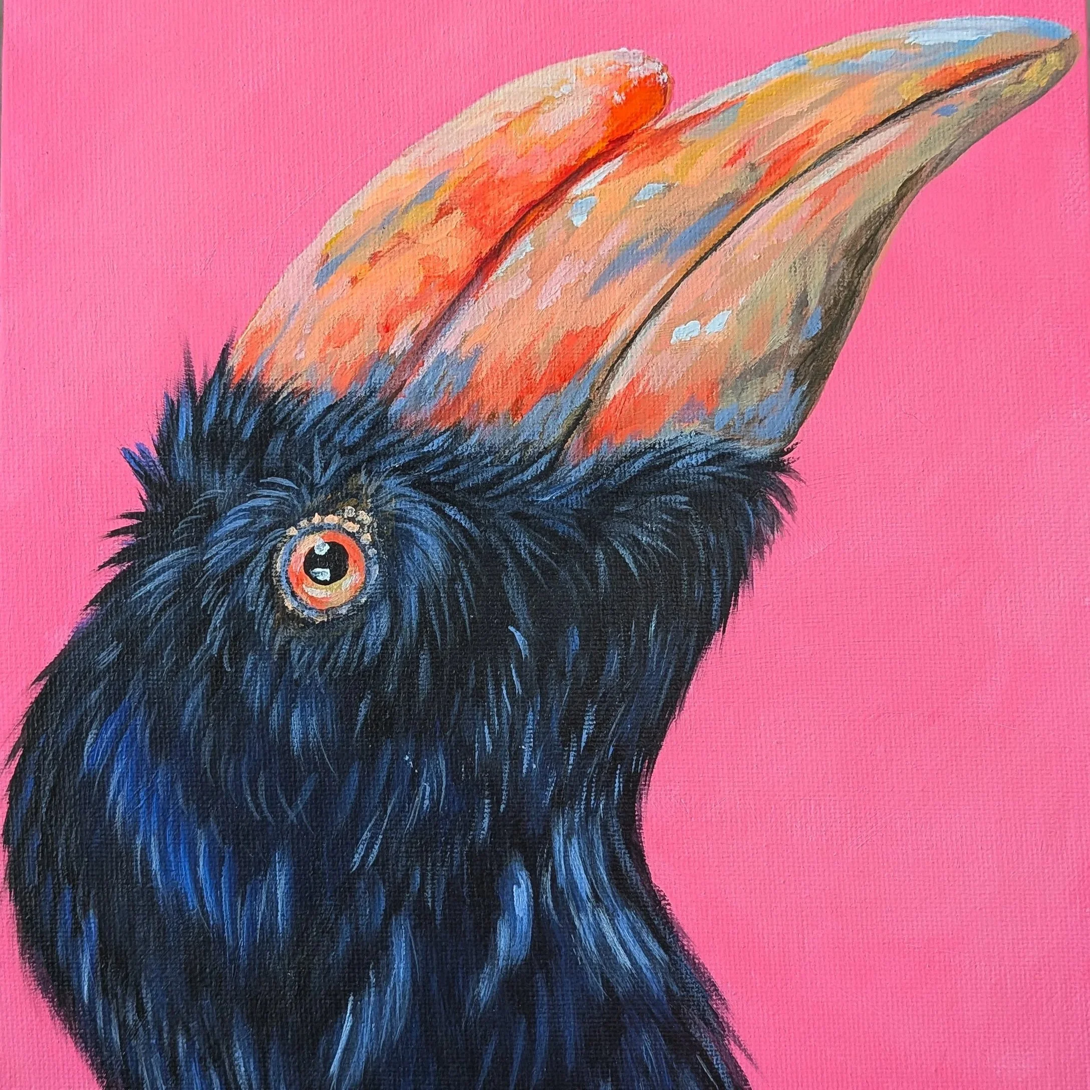 "Colored Hornbill" Original Bird Painting