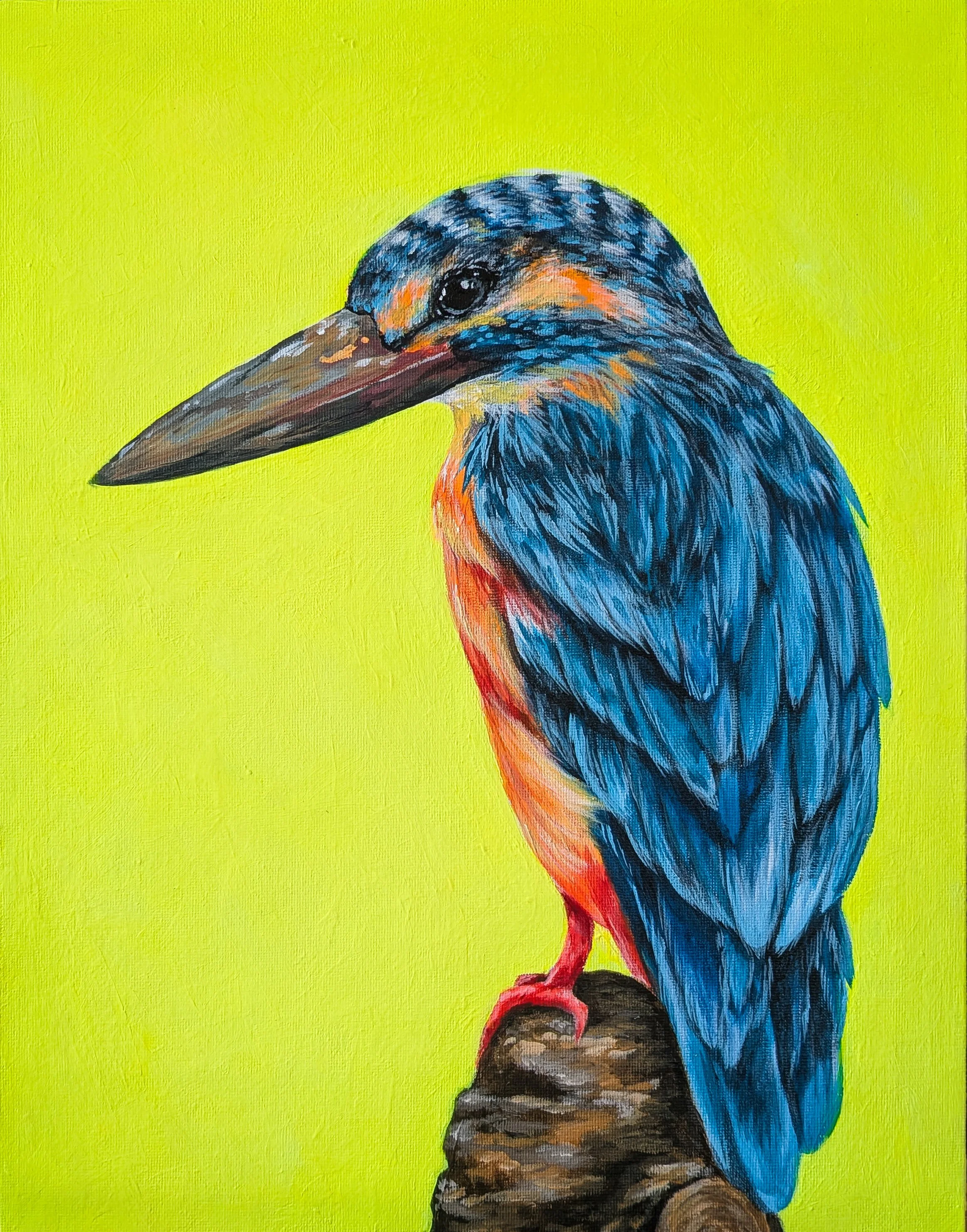 "Vibrant Morning" Original Kingfisher Painting
