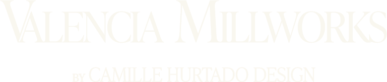 Valencia Millworks logo with some text indicating it's by Camille Hurtado Design.