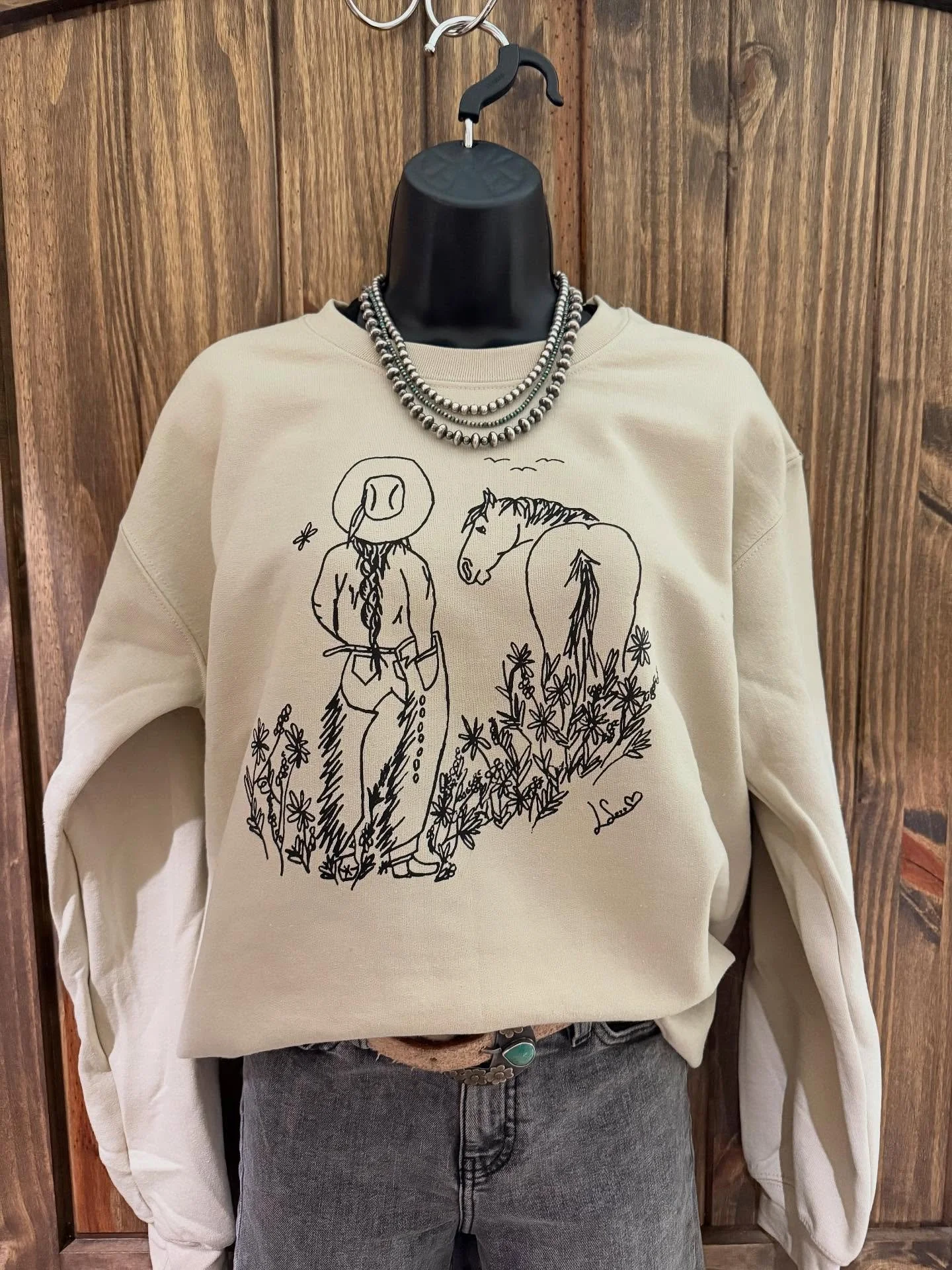A Girls Best Friend design:

Tan sweatshirt 
Printed on
Gildan Heavy Blend

Sizes: S-XL
$35

2X &amp; 3X
$39

Add $7 for shipping or you can pick up in Ramona, OK