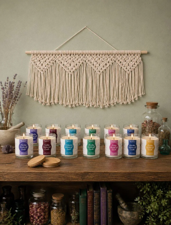 Daily Witchcraft & Divination Beeswax Candle Set