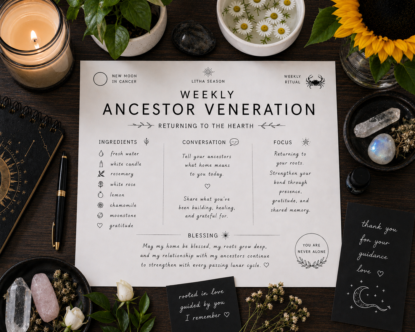 🌑 Weekly Ancestor Veneration | Returning to the Hearth | New Moon in Cancer