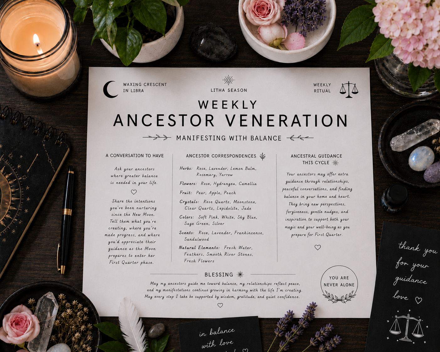 July 20th 🌒 Weekly Ancestor Veneration | Manifesting with Balance | Waxing Crescent Moon in Libra