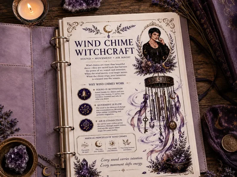 Wind Chime Witchcraft Grimoire Printable Pages | Expansion Pack for The Witch's Daily Grimoire