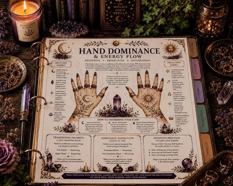 Ring Correspondences, Finger Symbolism & Energy Flow for Witches | Expansion Pack for The Witch’s Daily Grimoire