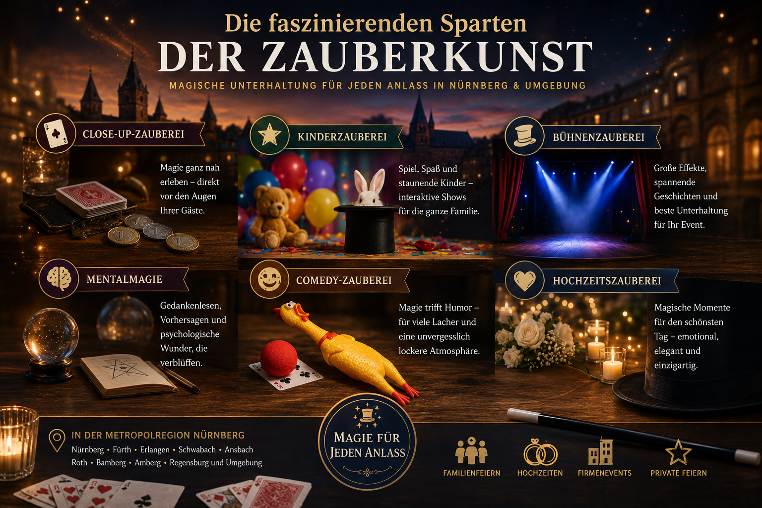 Zauberer Nürnberg: Welche Sparten gibt es in der Zauberkunst?