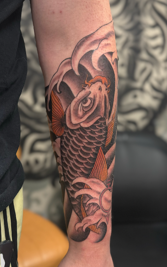 Japanese style Koi half sleeve