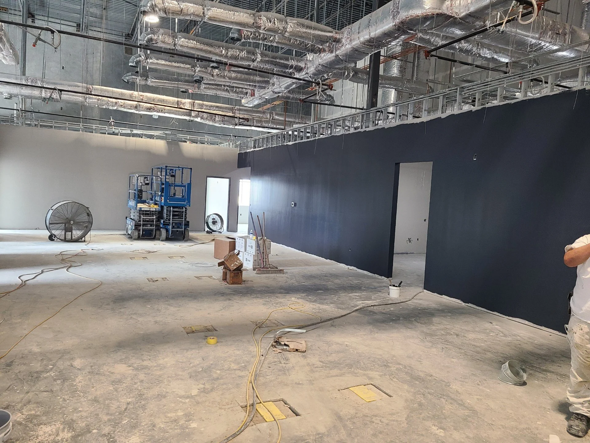 Interior painting commercial blue industrial