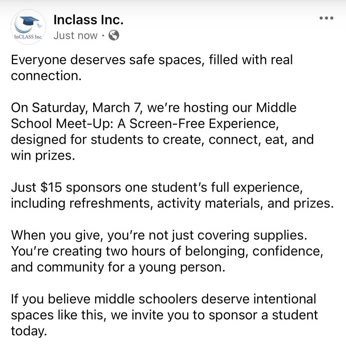 We&rsquo;re 2 days away from our first event! Here are 2 powerful ways you can support us:

1) Sponsor a seat today for just $15 (GiveButter link in bio)

2) Share our post directly with someone you think might be interested along with the Eventbrite