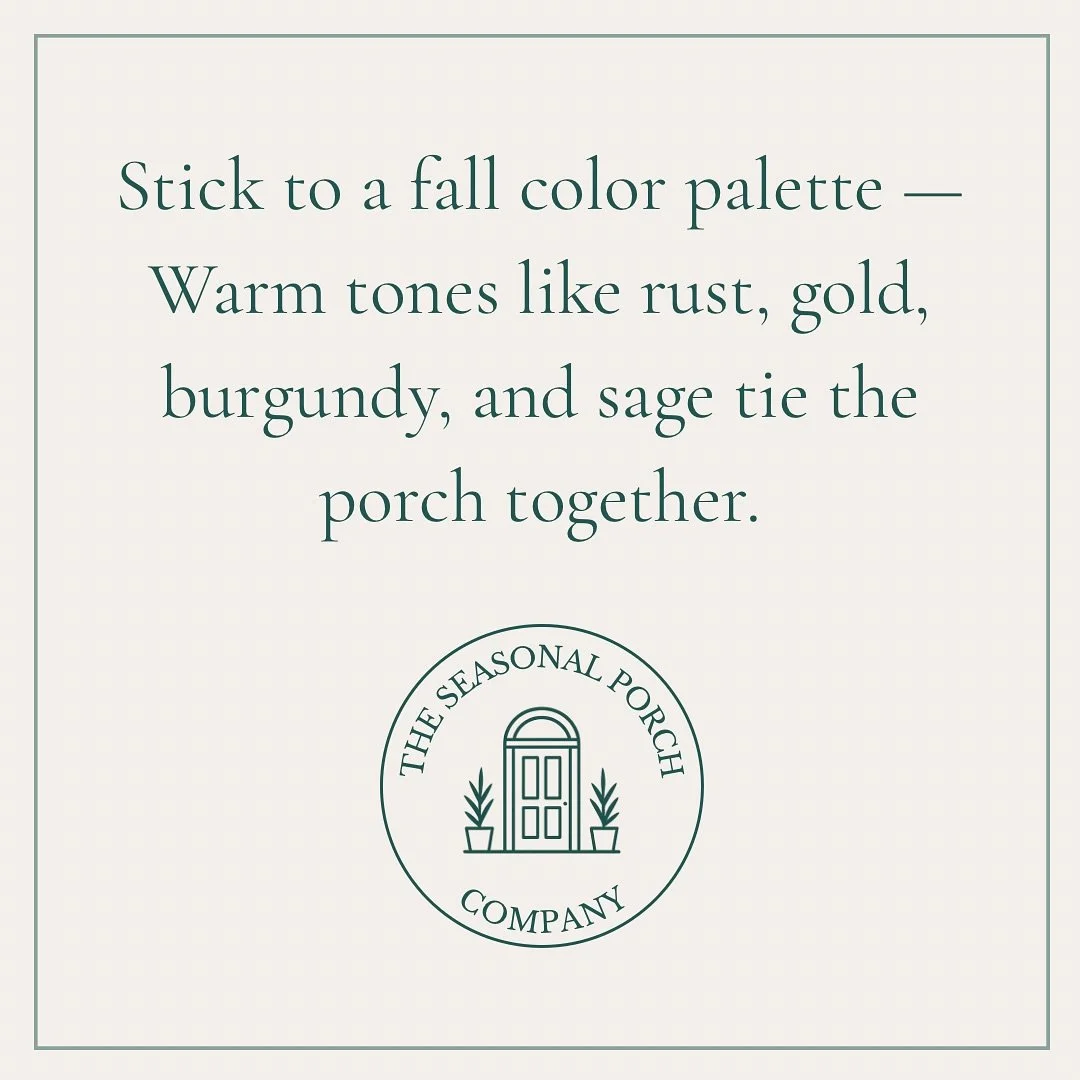 🍂 Cozy vibes start with the right color palette! Warm tones like rust, gold, burgundy, and sage instantly bring that fall charm to your porch. ✨

Which fall shade is your go-to? 🍁 Comment below!

#FallDecor #PorchGoals #SeasonalStyle #TheSeasonalPo