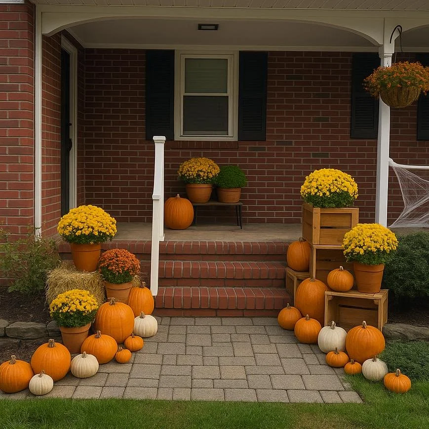 🍂✨ Fall curb appeal, made easy. ✨🍂
Our Signature Seasonal Setup is all about pumpkins, mums, and cozy harvest vibes &mdash; styled perfectly for your home. 🎃🌼 From layered crates to golden mums and pumpkins of every size, we&rsquo;ll transform yo