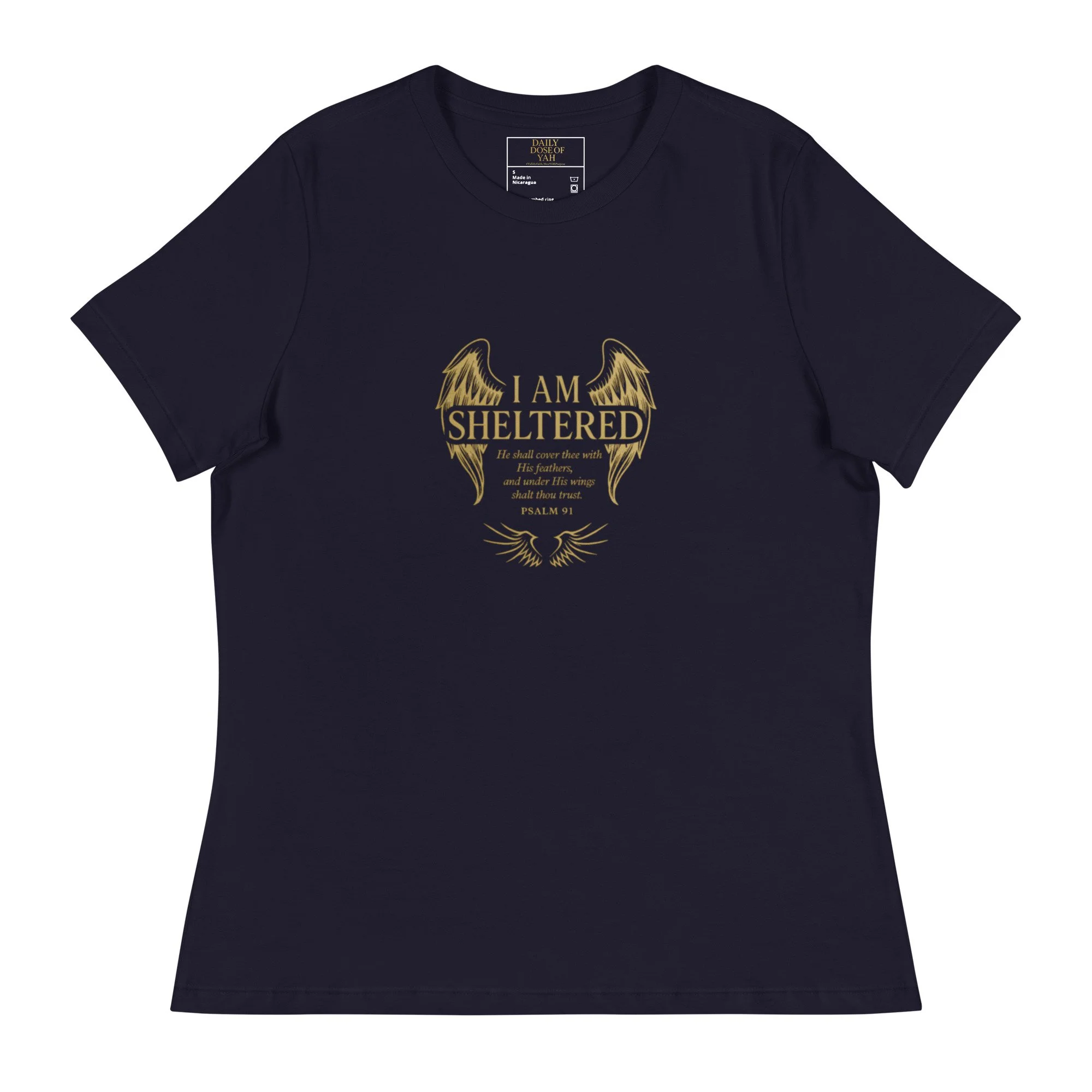 Sheltered by Yah 100% Cotton Faith-Based Graphic Tee