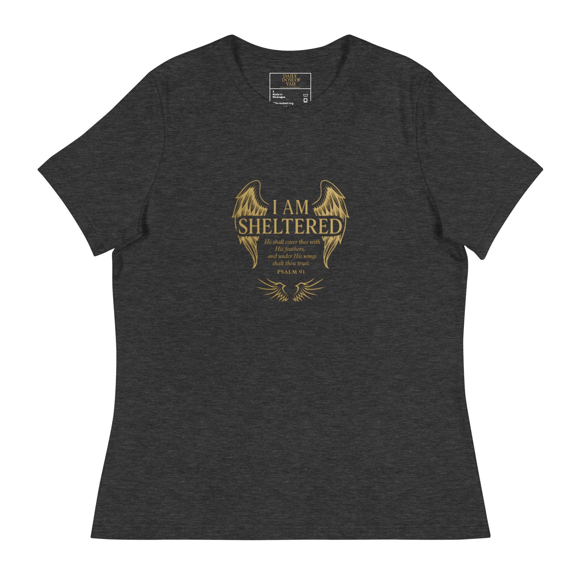 Sheltered by Yah 100% Cotton Faith-Based Graphic Tee