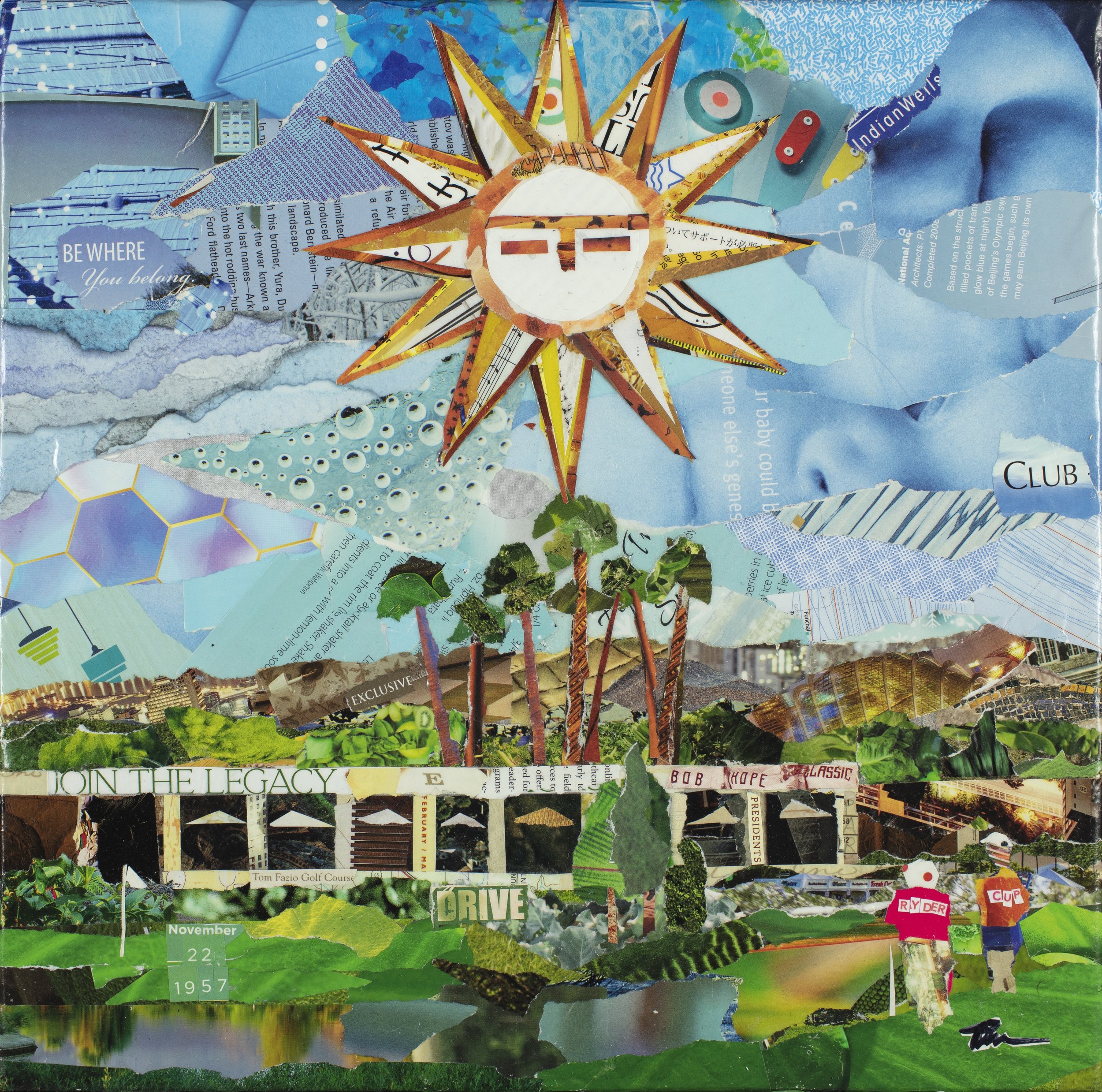 "Eldorado", mixed media collage, 24 x 24 inches // created for private collection