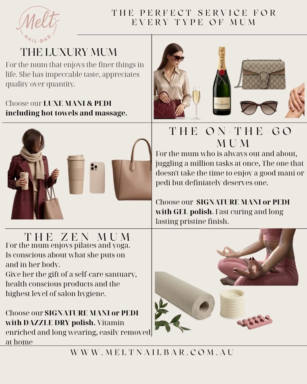 Treat mum this Mother&rsquo;s Day with a gift voucher suited perfectly to your mum. 💕💐 
Click the link in our bio to purchase vouchers online. Or visit our salon. 

#meltnailbar #mothersday #sydneynails #brontenailsandbeauty #brontenails
