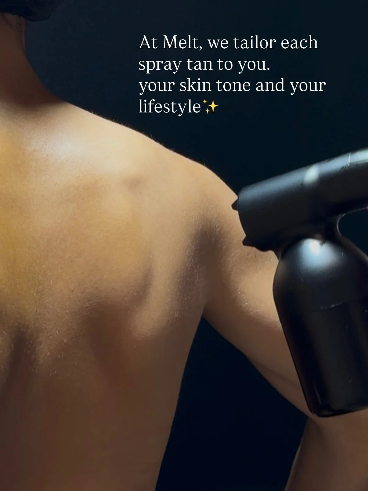 At Melt, we&rsquo;ll always guide you through the right tan choice before your appointment. We&rsquo;ll discuss your skin type and what look you&rsquo;re going for, how soon you need to wash it off and make a decision together tailored for YOU!✨🤎