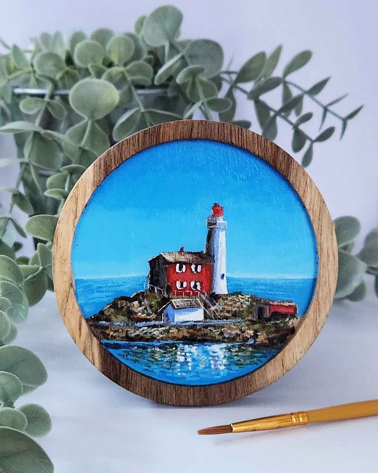 mini painting fisgard lighthouse fort rodd hill victoria bc stephanielorinda