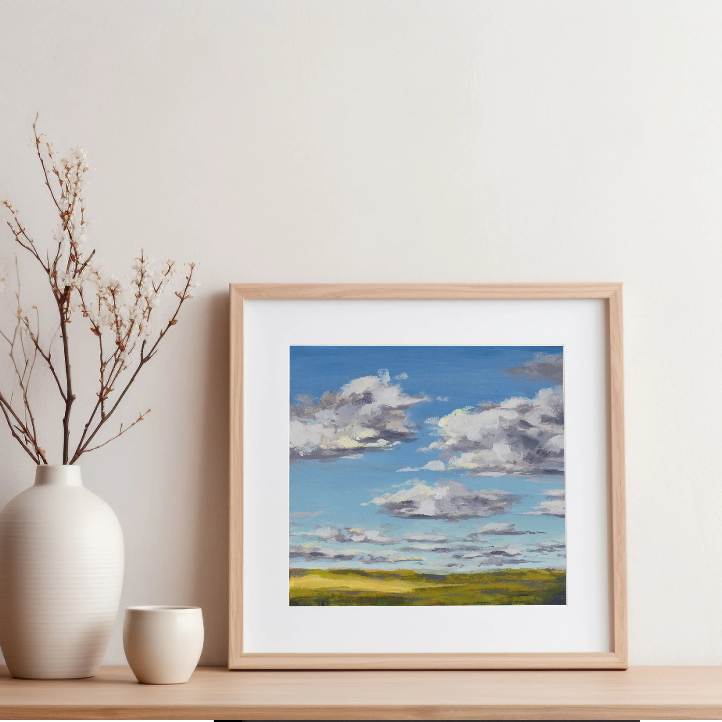 2023 Clouds over field 6" x 6" SOLD
