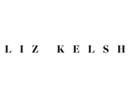 Text displaying the name 'LIZ KELSH' in black uppercase letters on a white background.