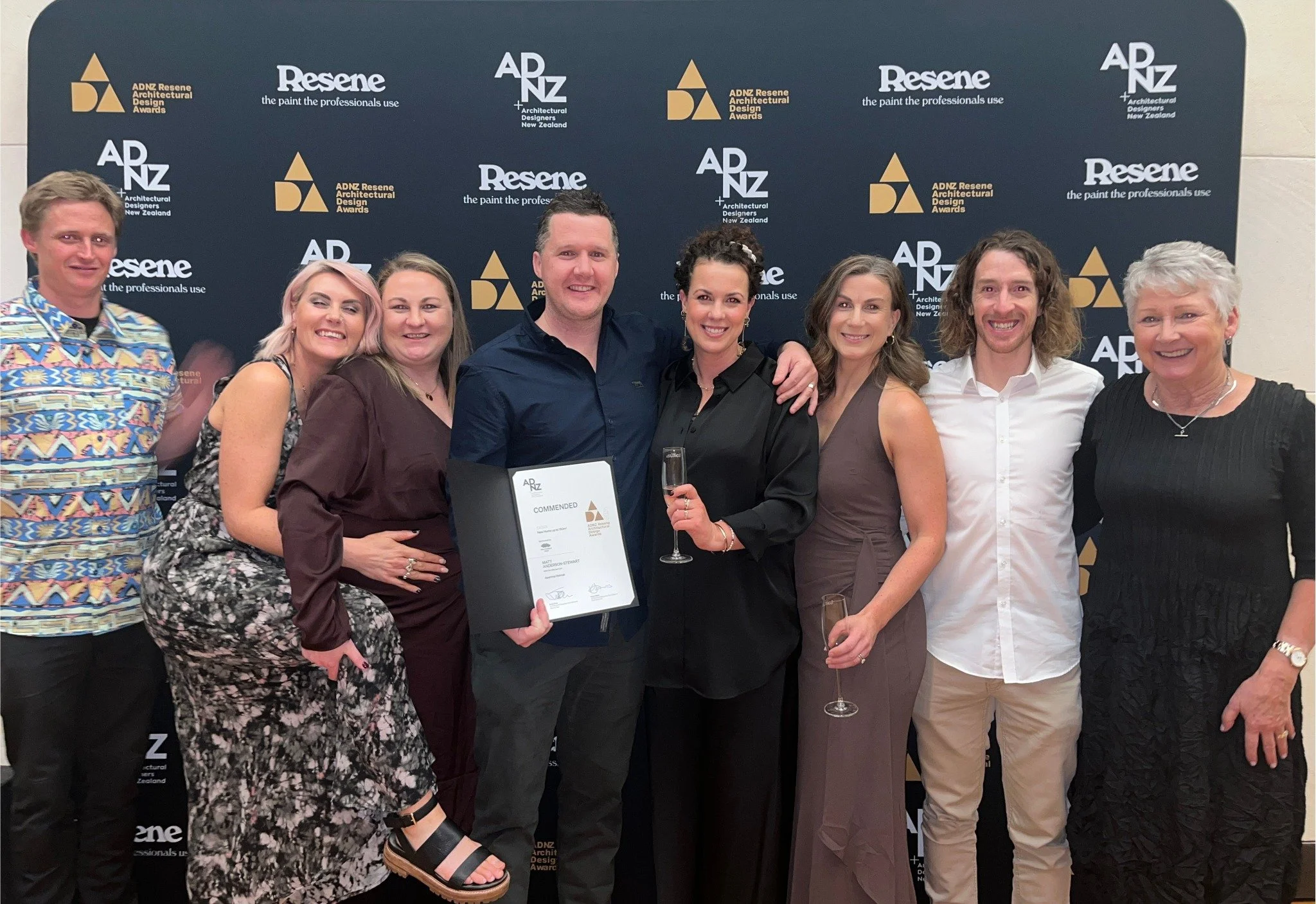 The MAS crew out of office! (Just missing Eva)

We had a great evening at the ADNZ Resene Architectural Design Awards a few weeks ago, made even better celebrating a Commended Award for Aparima Retreat 🥂