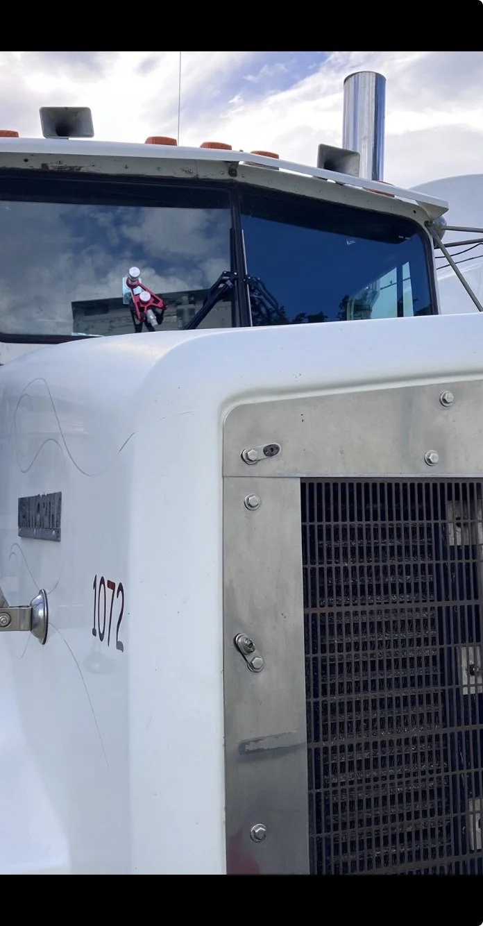 Rock chip repair on a semi-truck in Northern Utah