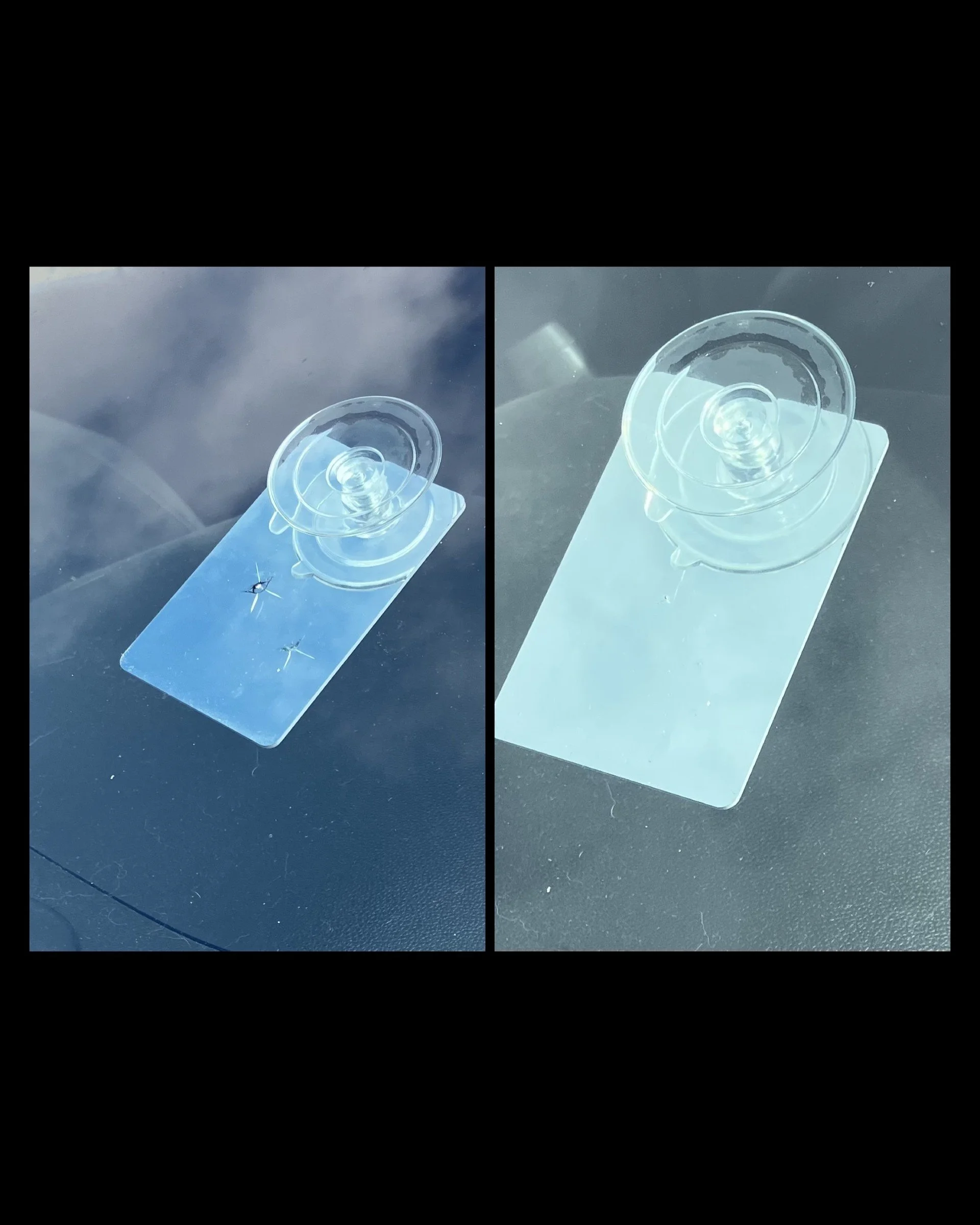 Before and after rock chip repair photos