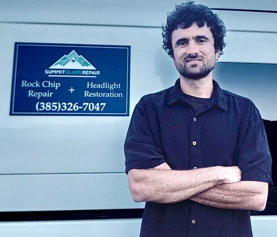 Justin, owner and operator of Summit Glass Repair, which offers rock chip repair and headlight restoration