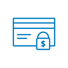 Icon of a checkbook with a lock symbol, representing secure banking or financial security.