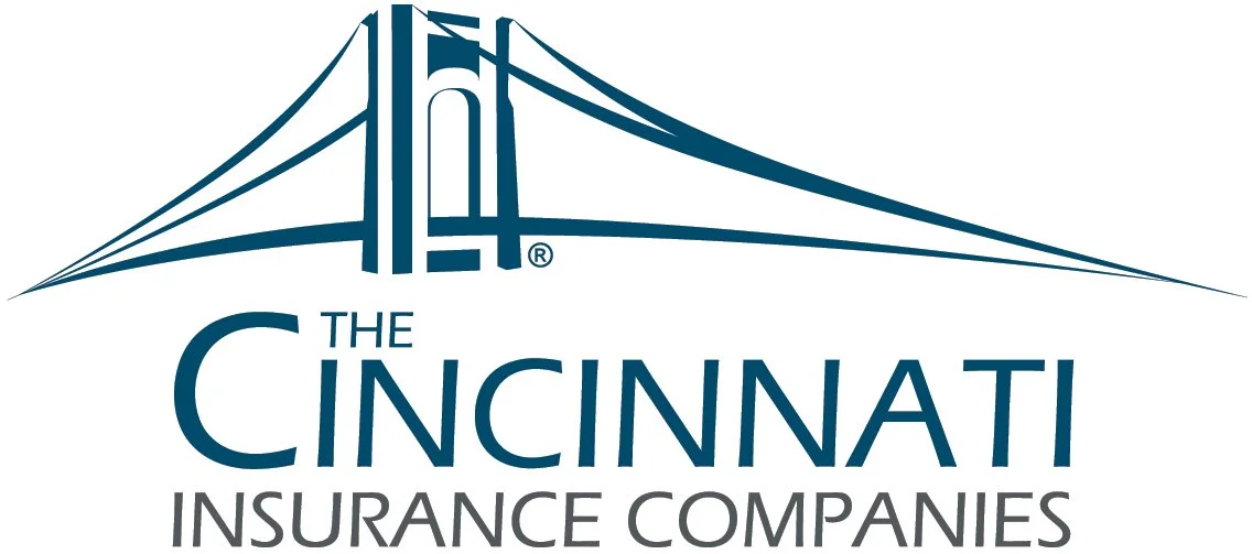 Logo of Cincinnati Insurance Companies featuring a stylized suspension bridge above the company name.