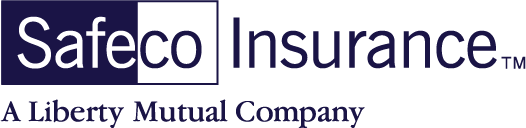 Safeco Insurance logo with purple and black text on a white background.