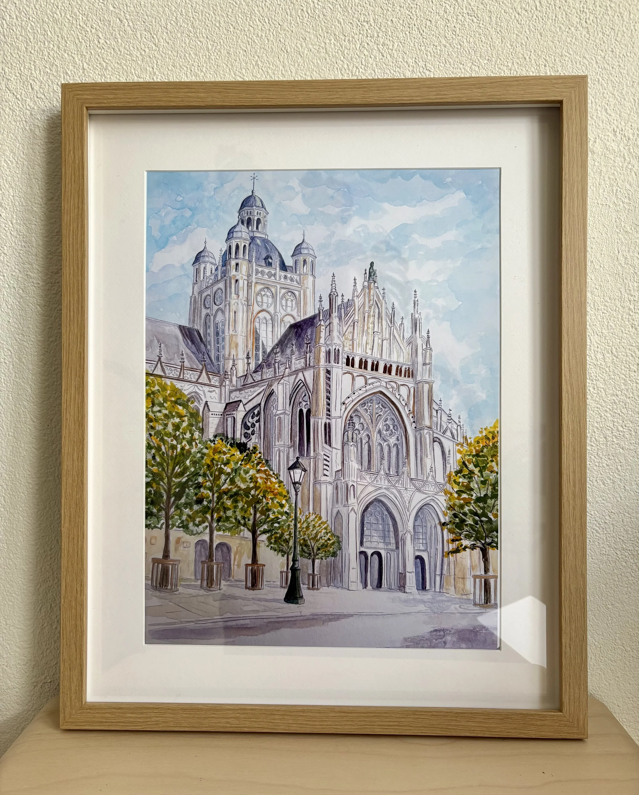 Sint Janskathedraal aquarel