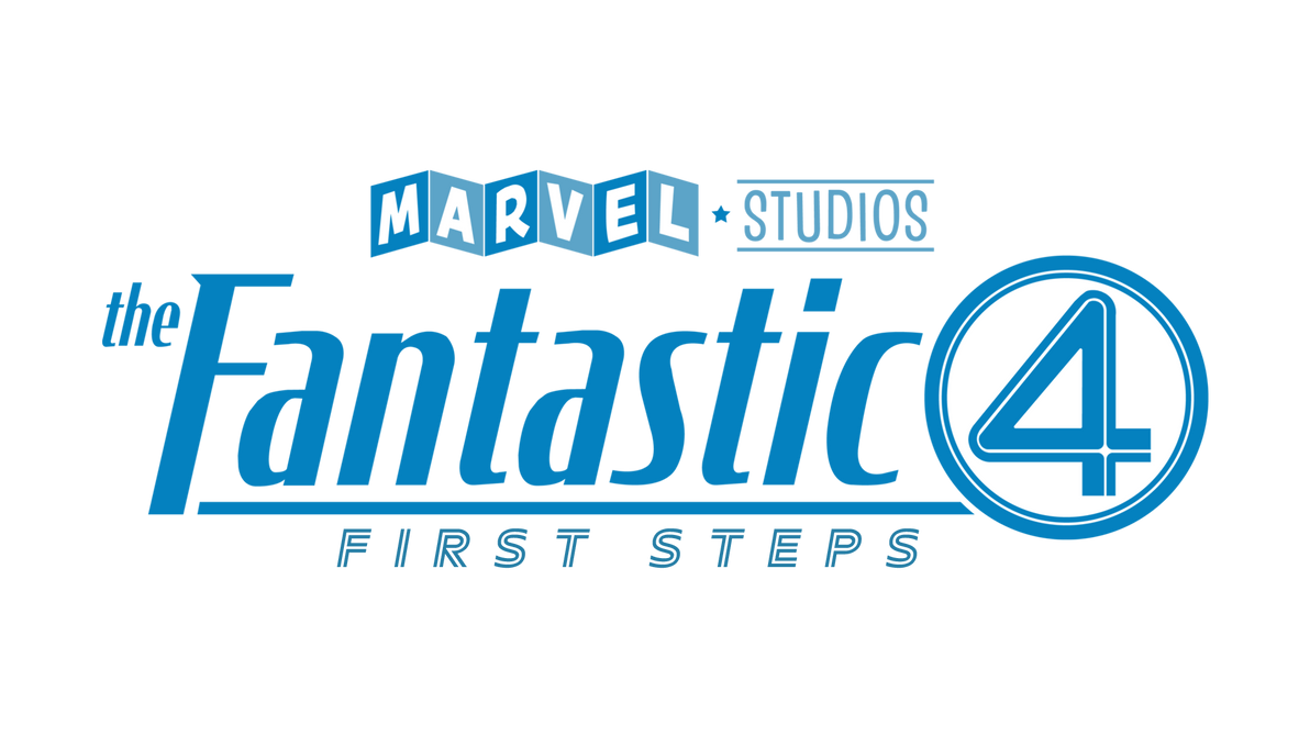 Marvel Studios' logo with the text 'The Fantastic 4' and 'First Steps' in blue.