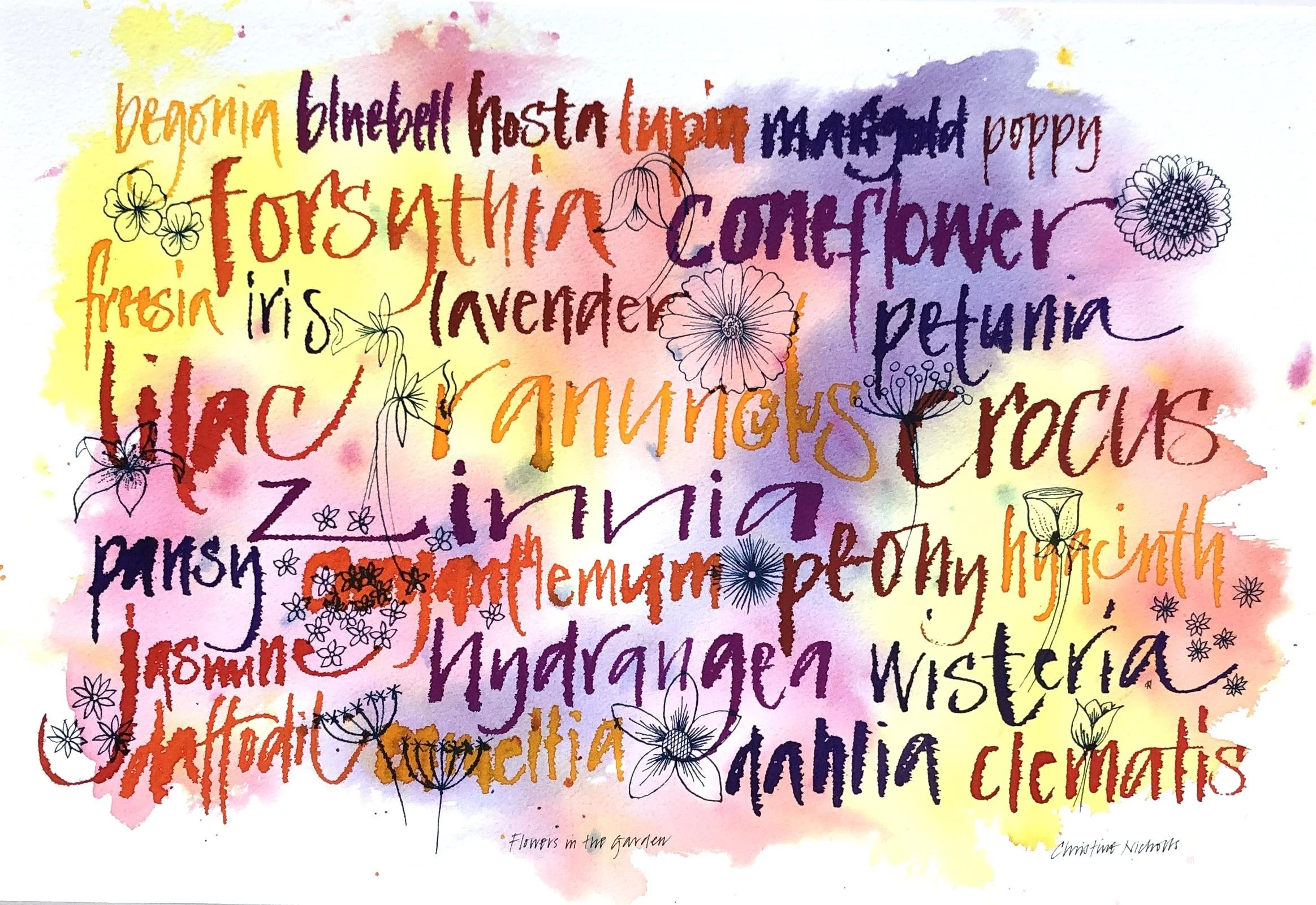 Flowers of the Garden by Christine Nicholls