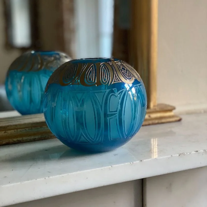 The still point of the turning world - studio glass by Jill Ellisworth hand gilded by Peter Furlonger