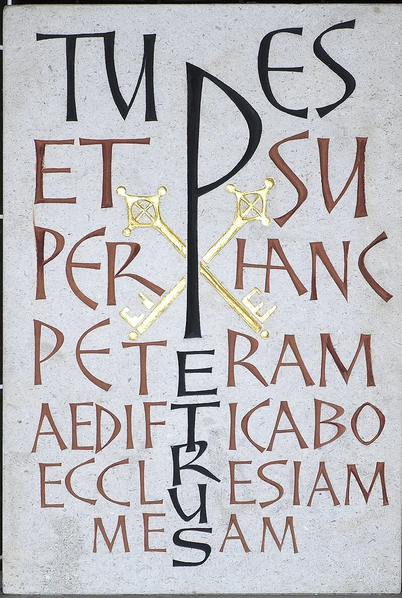 'Tu Es Petrus' ... Hoptonwood stone .1986. 40 x 58 x 8 cms . John Skelton - low res.jpg
