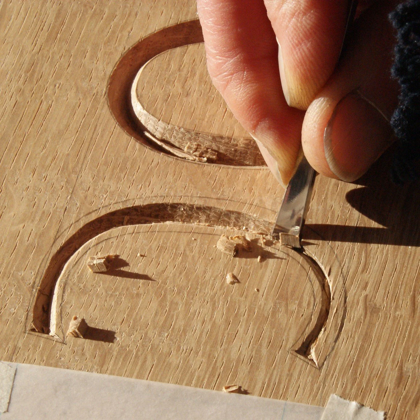 Letter Carving in Wood at Little Sparta -Robbie Schneider