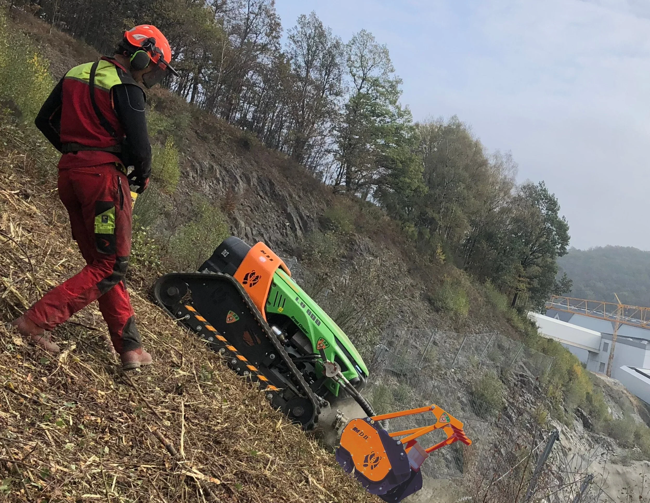 ARC11 operator and machine on steep slope Western Australia