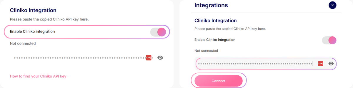 Enabling your Cliniko integration graphic