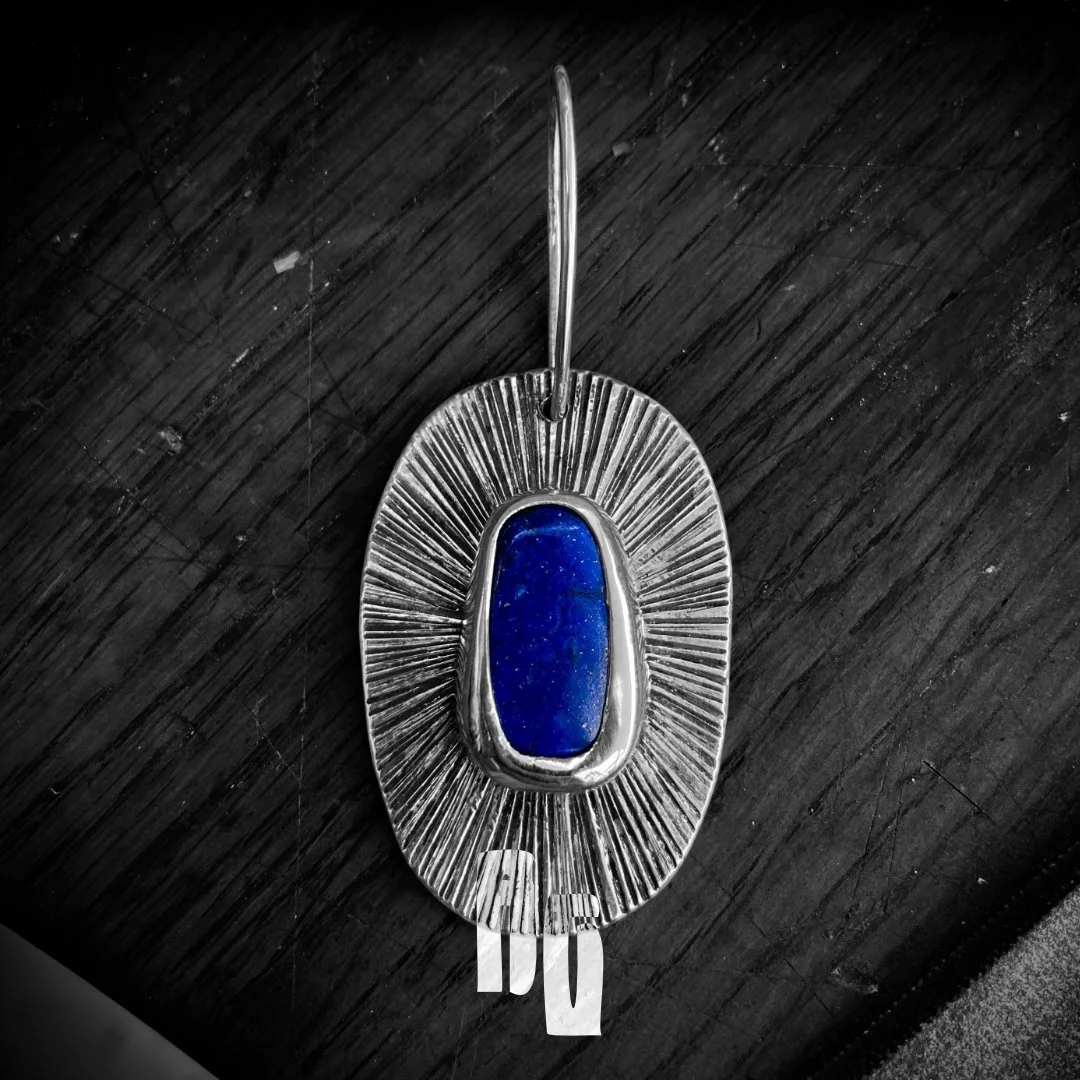 Pendentif Lapis Lazuli Guilloché N°47
