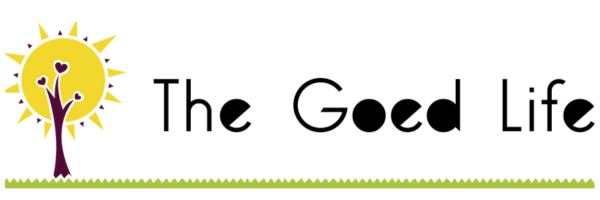 Logo with a stylized sun, tree, and grass, and the text 'The Good Life'