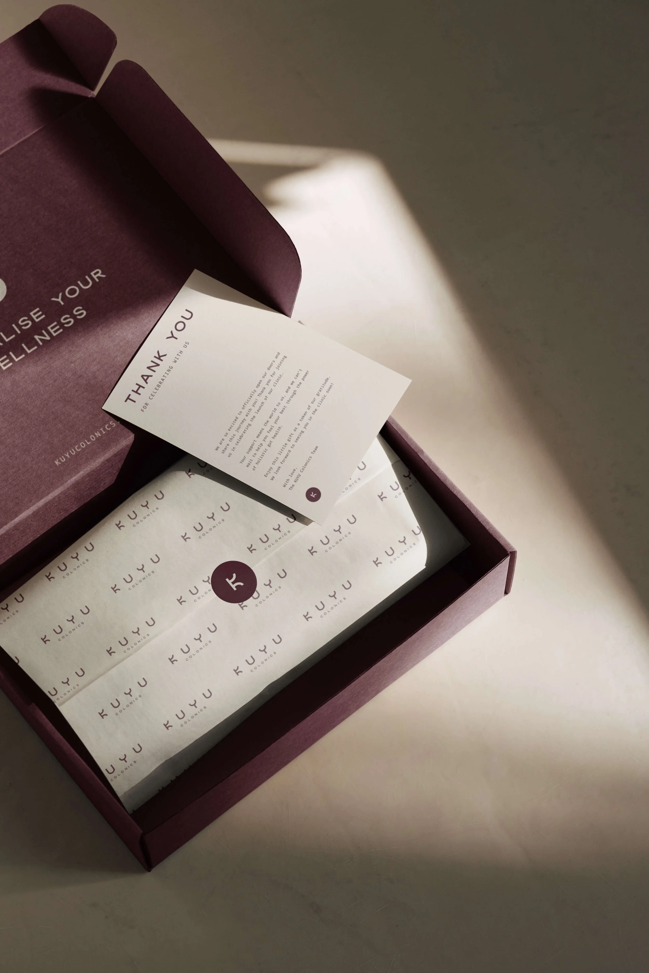 Packaging design project for Kuyu Colonics by Melbourne based graphic designer Robyn Colton