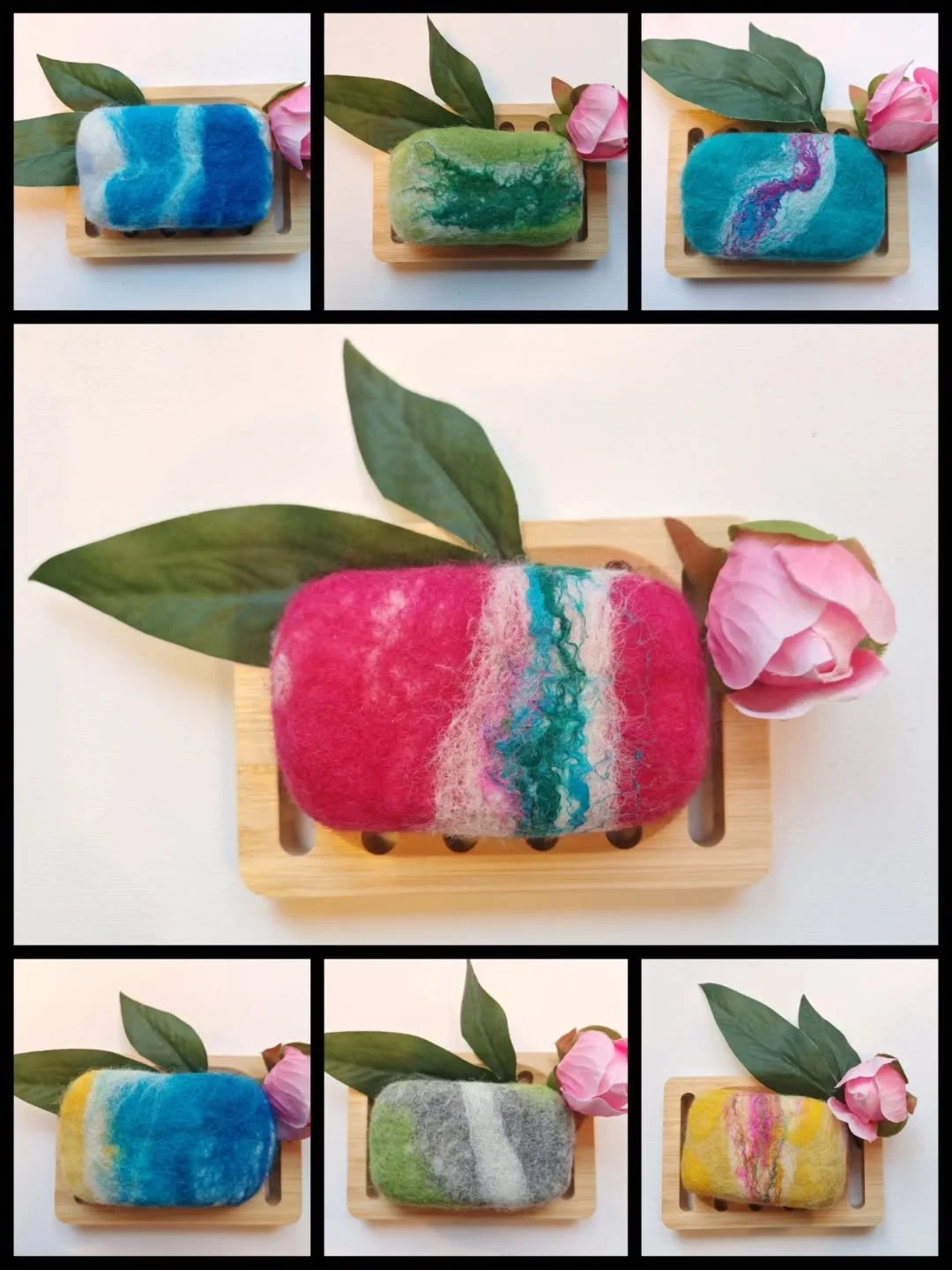 Spring Collection of My Felted Scented Soaps (soap's supplied by Mamo).
#explorepage #woolfelt#nature #woolart