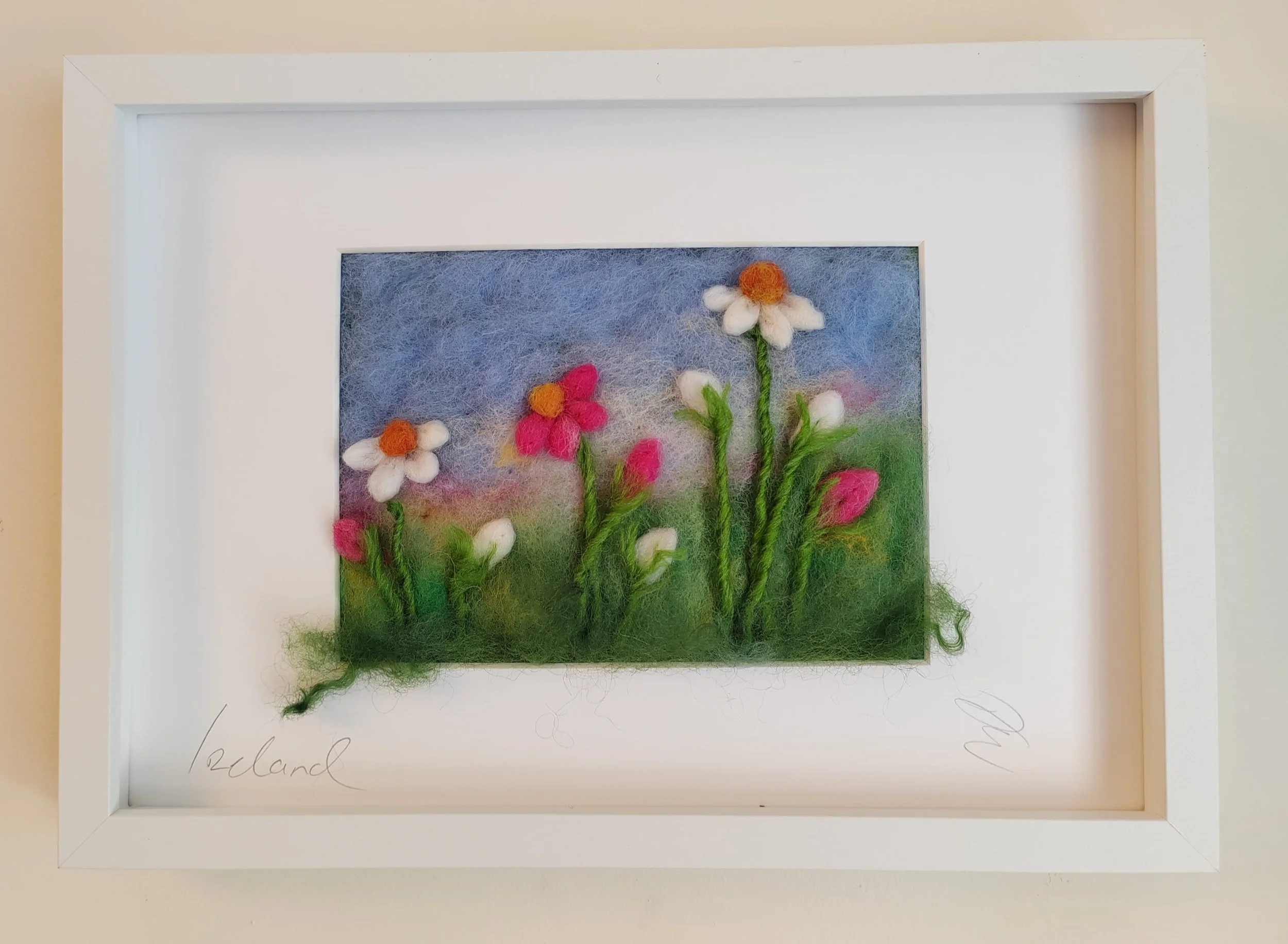 Mixed Flowers in an Irish Meadow - Felted Picture