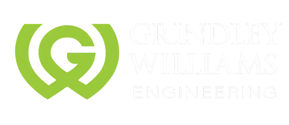 Logo of Grendley Williams Engineering featuring a stylized green letter G enclosed in circle elements, with company name in white and gray text.