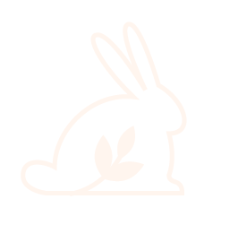 A bunny with a leaf flat icon representing cruelty free, no animal testing skincare