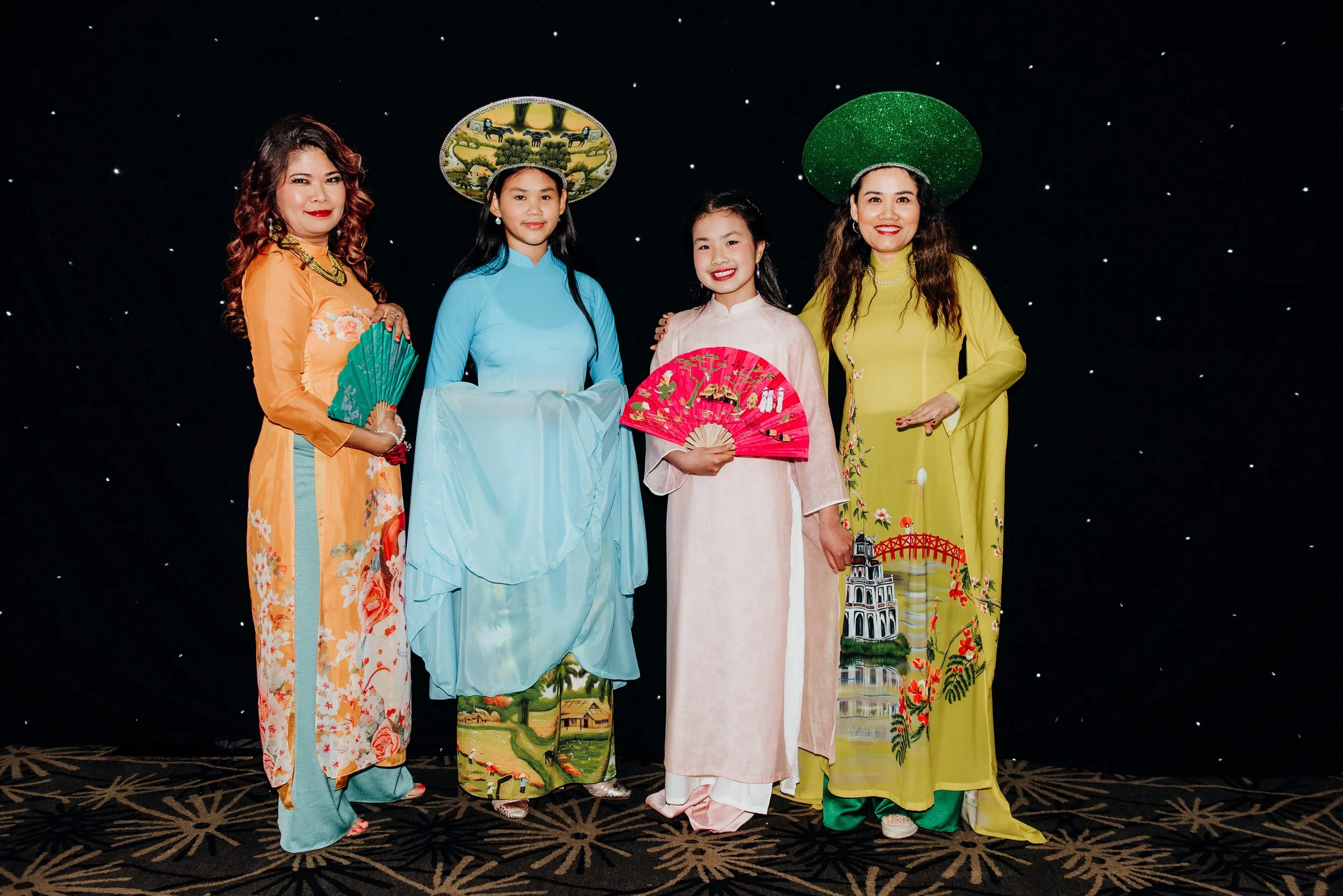 Bea Nguyen (in blue) together with other models showcased the beauty of Vietnam, a well known fashion hub of quality textiles and tailors. We were also treated to a hat dance in last year’s program, along with other members of V Dance. For WorldBeat