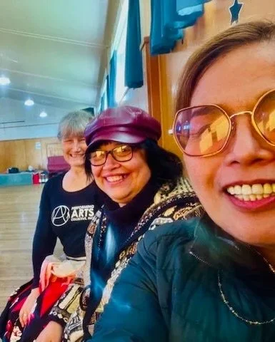 Three members of the PAC committee at one of our dance workshops.