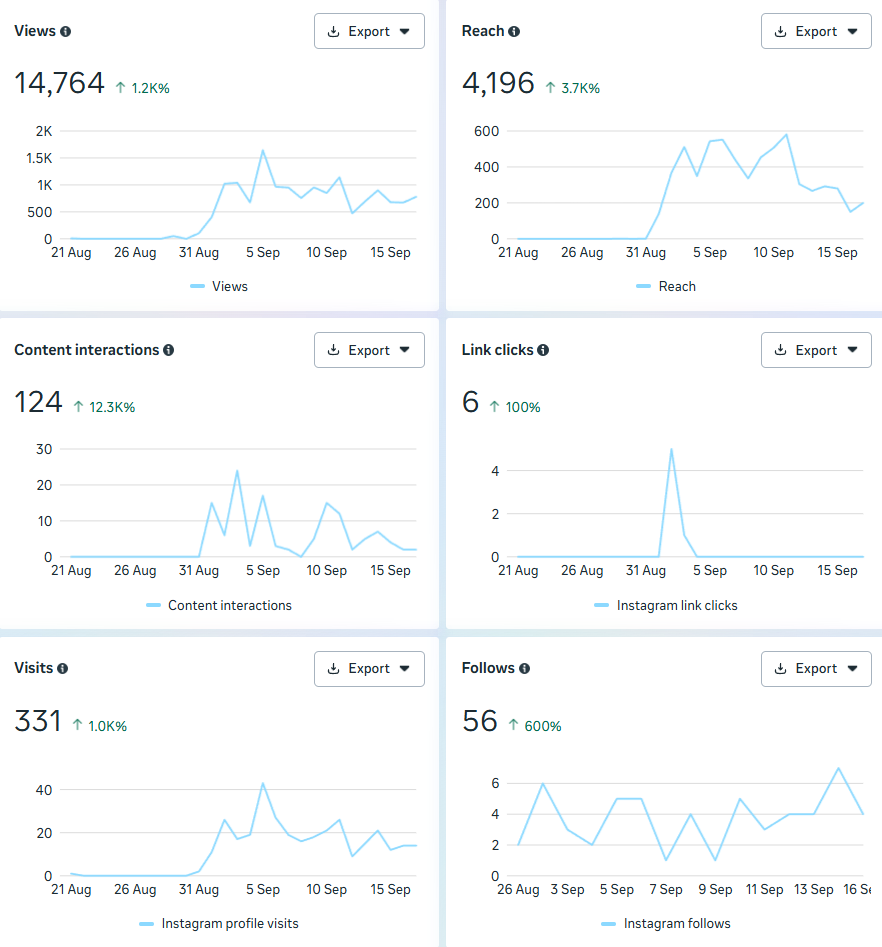 Hoxne Instagram stats in September alone